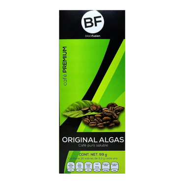 Café Premium Original Algas Black Fusión 30 Sobres De 3.3 Gramos
